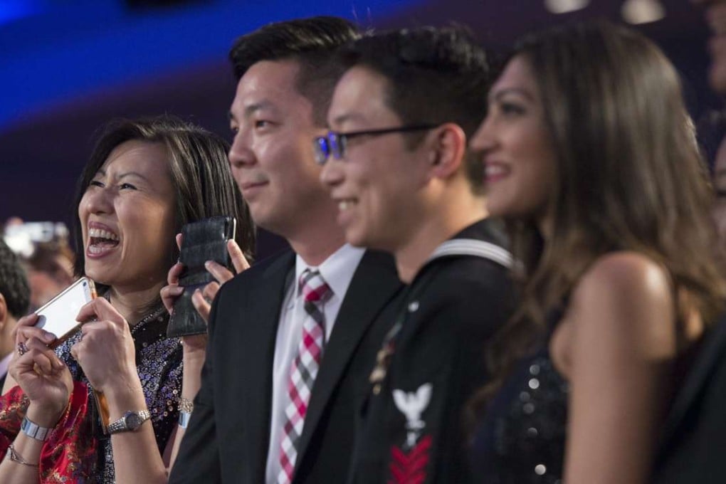 Audience members wait to shake hands with US President Barack Obama as he delivers remarks at the Asian Pacific American Institute for Congressional Studies gala in Washington on May 4. Photo: EPA