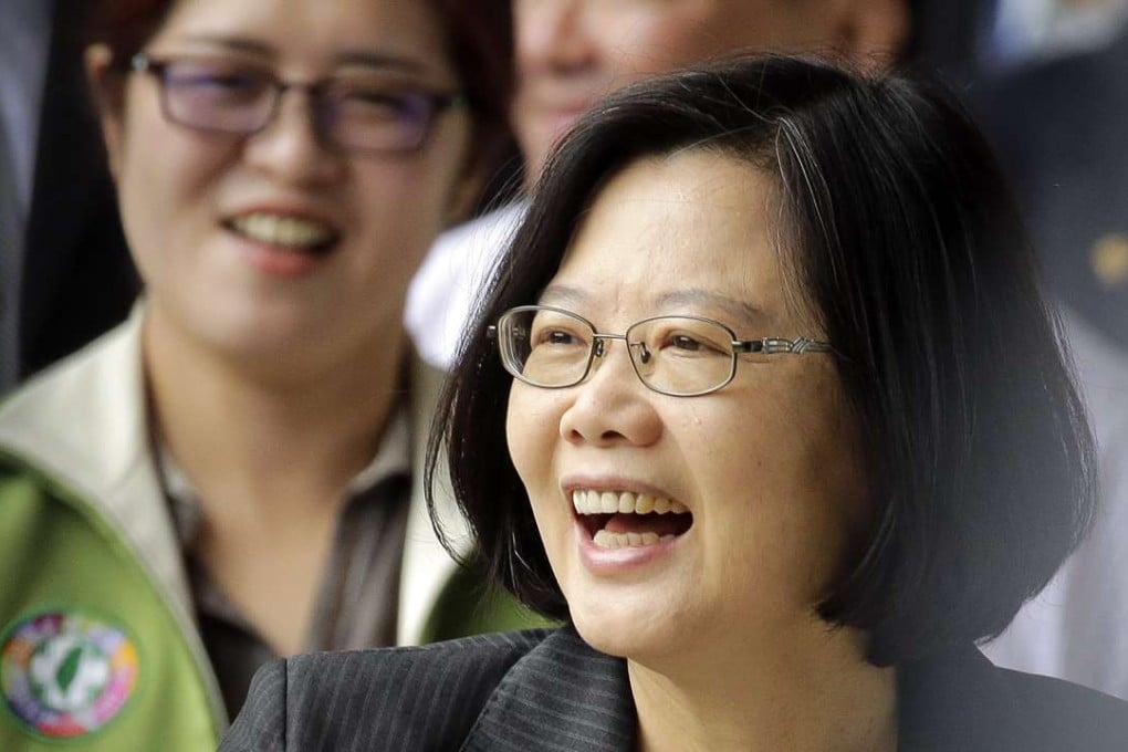 Taiwanese President Tsai Ing-wen greets her supporters in Taipei. Photo: EPA