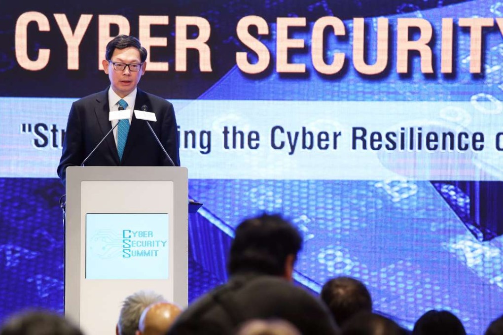 Monetary Authority chief Norman Chan highlights the importance of cybersecurity. Photo: K . Y. Cheng