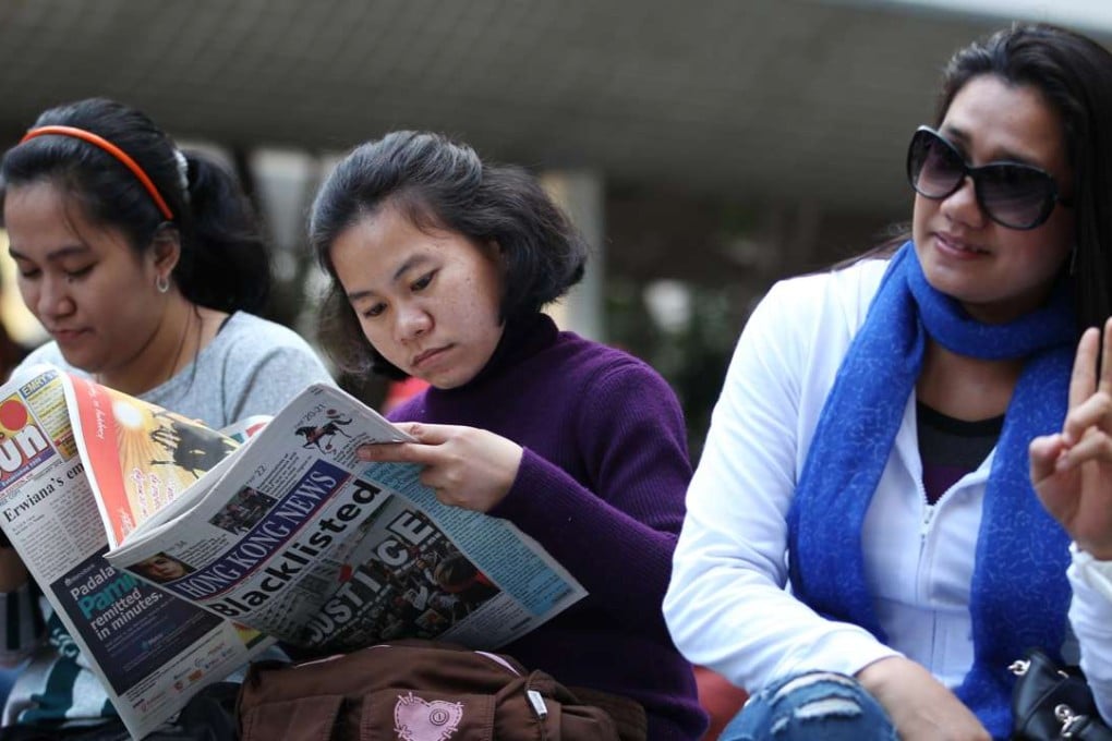 Filipinos make up the largest number of domestic helpers in Hong Kong. Photo: Nora Tam