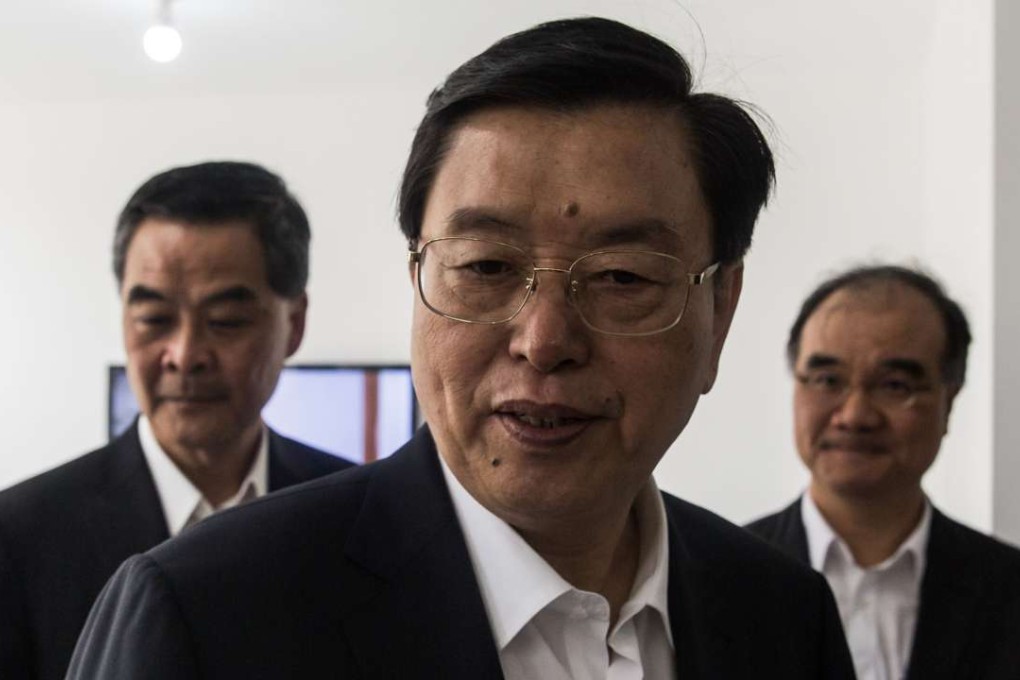 Zhang Dejiang (centre) surprised many with his comments on independence. Photo: AFP