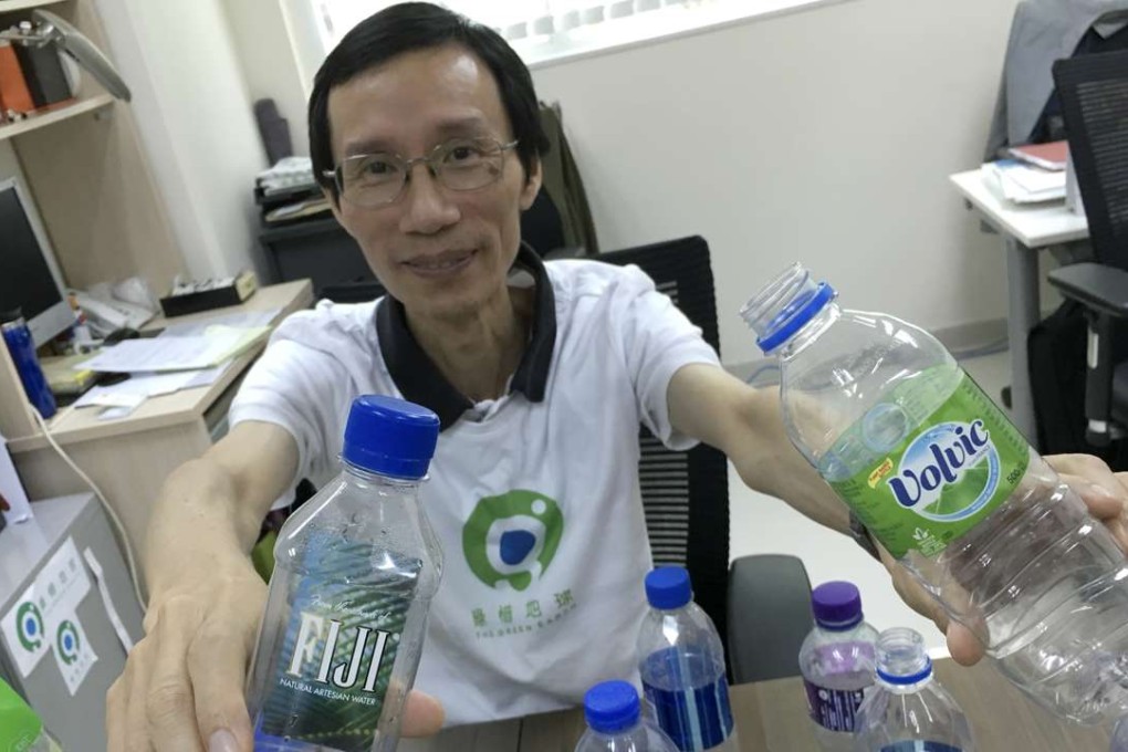 Edwin Lau of Green Earth is worried about plastic bottle waste. Photo: Ernest Kao