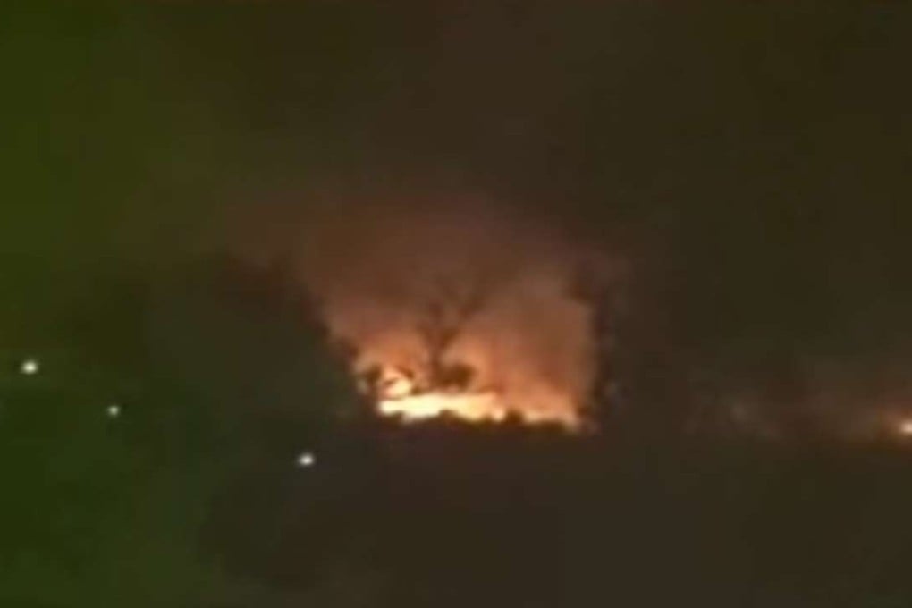 Footage of the blaze that broke out overnight at the high security depot stockpiling tonnes of weapons and ammunition near the city of Nagpur in central India. Photo: YouTube