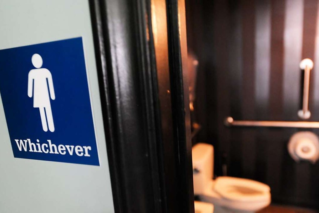 A gender-neutral bathroom in Durham, North Carolina. Photo: AFP