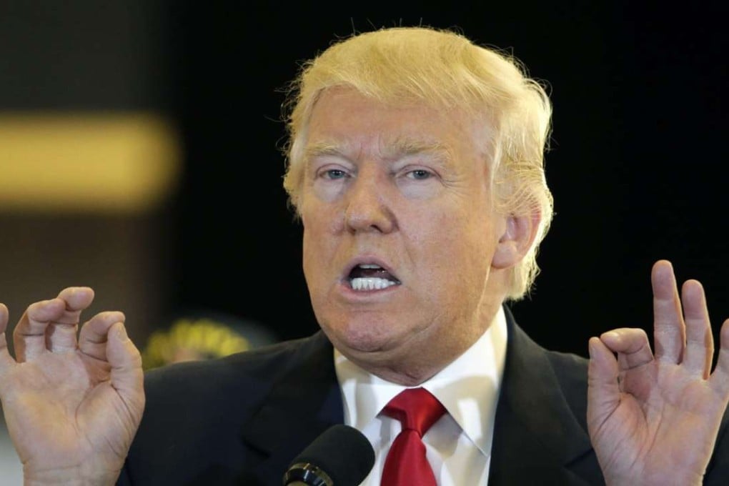 Republican presidential candidate Donald Trump assailed the media during a speech on veteran affairs in the lobby of Trump Tower in New York. Photo: EPA