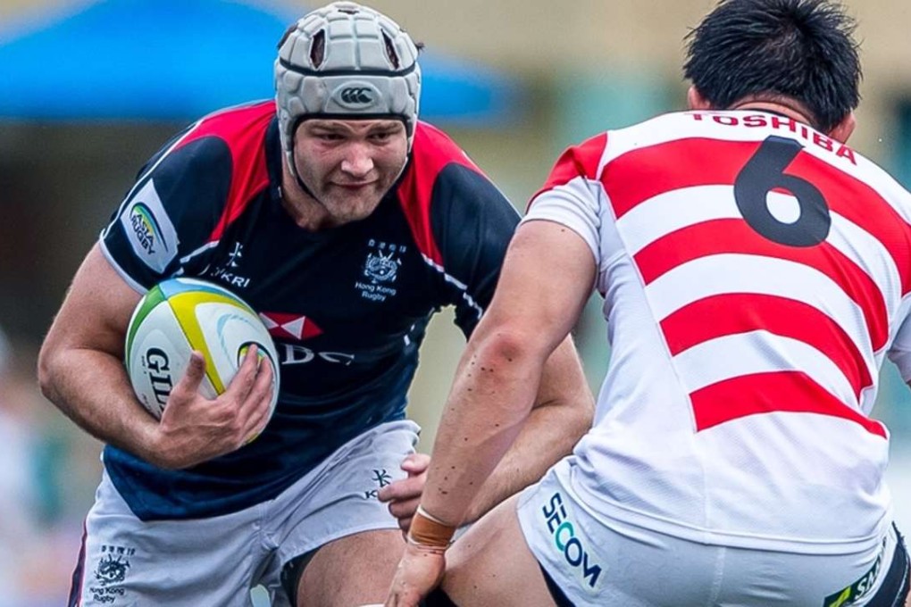 Hong Kong rugby captain Nick Hewson leads from the front against Japan in the Asia Rugby Championship. Photo: SCMP Picture