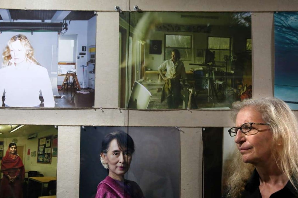 Annie Leibovitz talks about her exhibition, Women, in Hong Kong. Photo: AFP