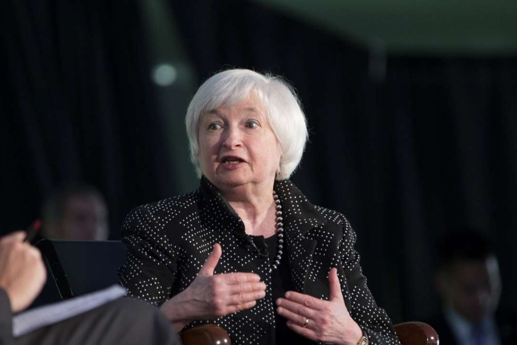 Janet Yellen, chair of the US Federal Reserve, speaks during a Radcliffe Day event at Harvard University in Cambridge, Massachusetts. Photo: Bloomberg,