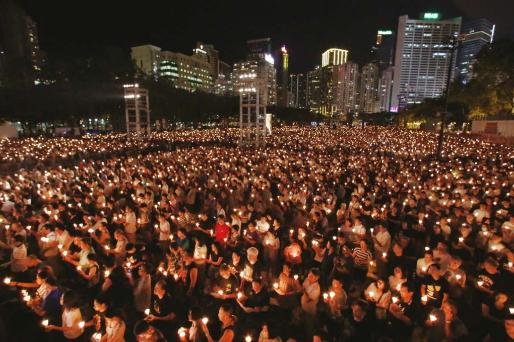 This year’s estimated turnout was down 10,000 from last year. Photo: Sam Tsang