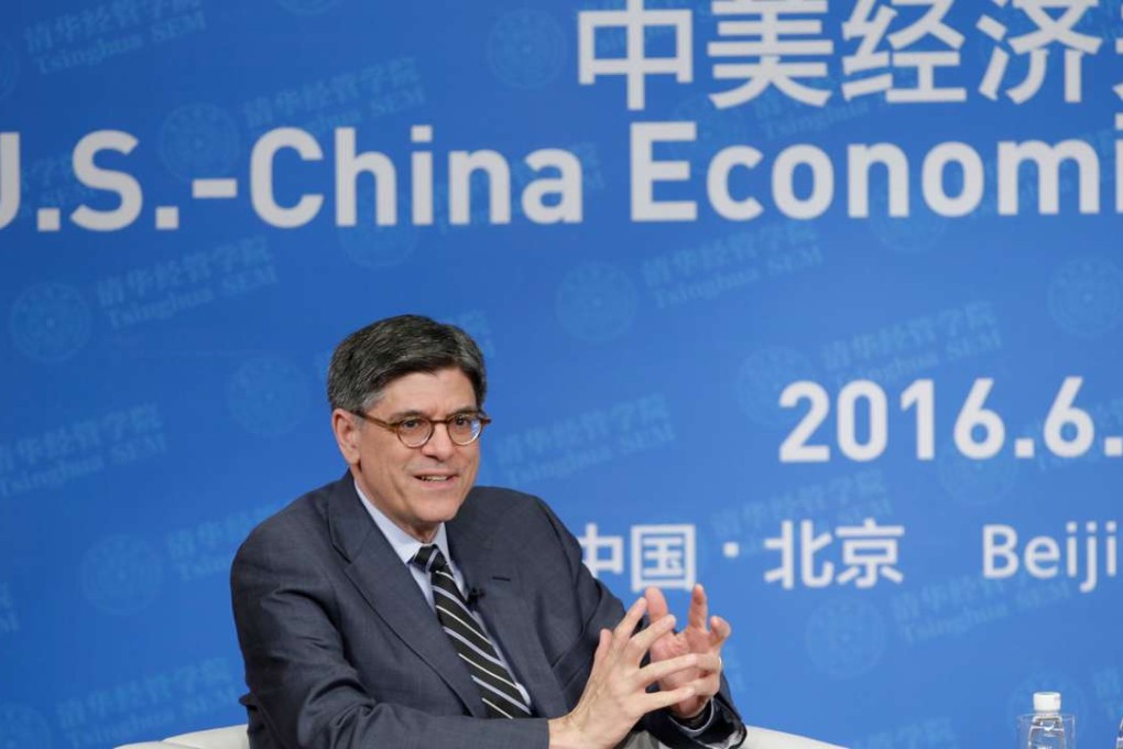 US Treasury Secretary Jack Lew attends a discussion about the 2016 US-China Strategic and Economic Dialogue and overall bilateral economic relations at Tsinghua University in Beijing on Sunday. Photo: Reuters