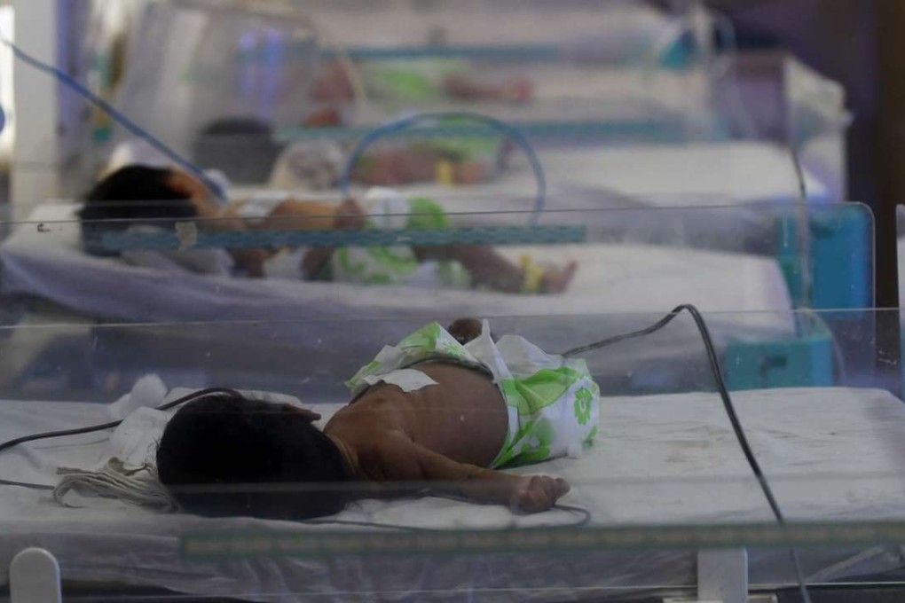 Newborn babies in a maternity ward at a government hospital in Gwalior. Photo: AFP