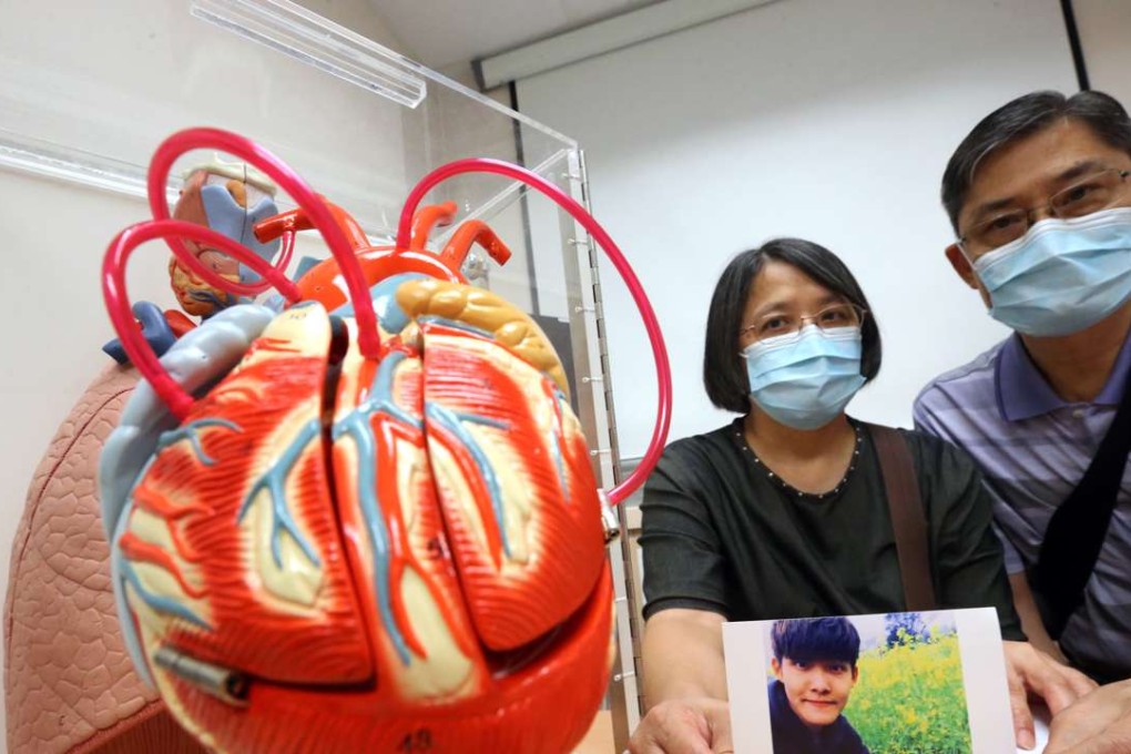Ma Cheuk-long’s parents appeal for a heart donation for their son at Queen Mary Hospital. Photo: Felix Wong