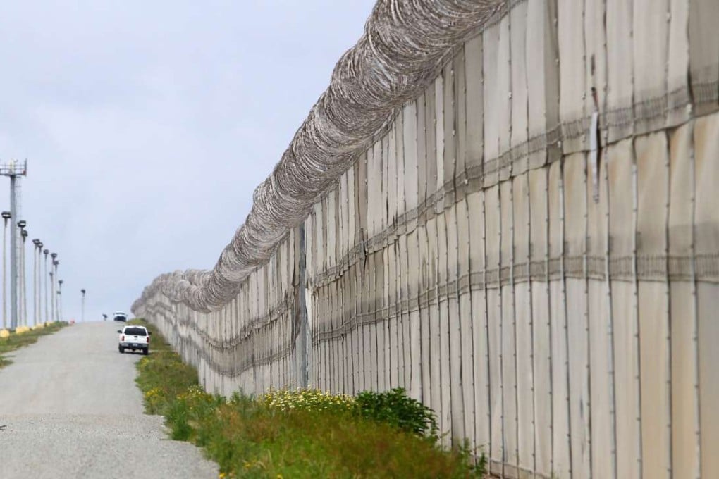 A view of the secondary fence at the US-Mexico border in San Diego, California. Photo: AFP