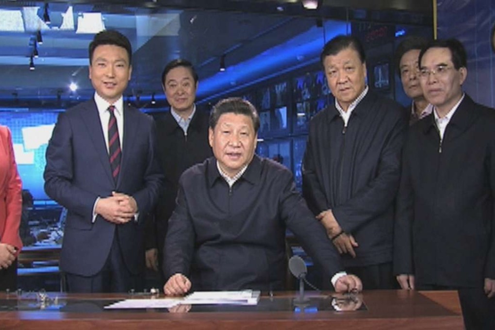 President Xi Jinping pictured during a highly publicised visit to state broadcaster CCTV earlier this year. He stressed that state media must show absolute loyalty to the Communist Party. Photo: Xinhua