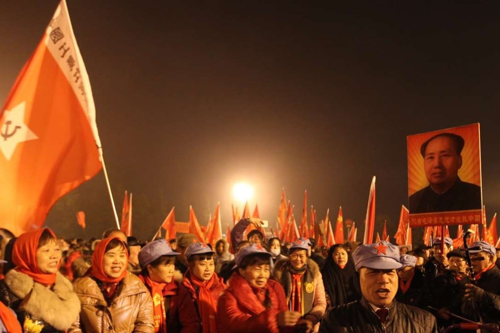 People celebrate the 122nd birthday of Mao Zedong at his hometown in Shaoshan, Hunan province, in December. Photo: Simon Song