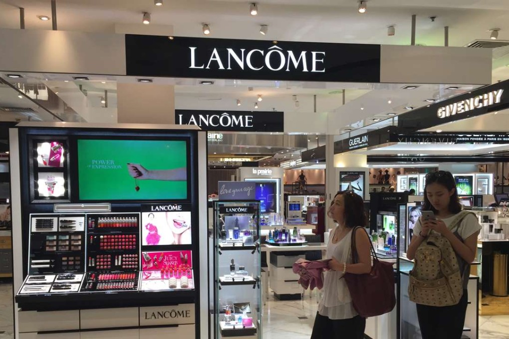 Lancome’s booth inside the shopping mall Times Square in Causeway Bay. Photo: Christy Leung