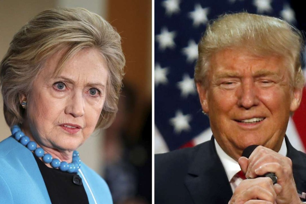 A combination photo shows US Democratic presidential candidate Hillary Clinton and Republican presumptive nominee Donald Trump. Clinton’s Twitter takedown of Trump was the most retweeted of the campaign, her team said. Photo: Reuters