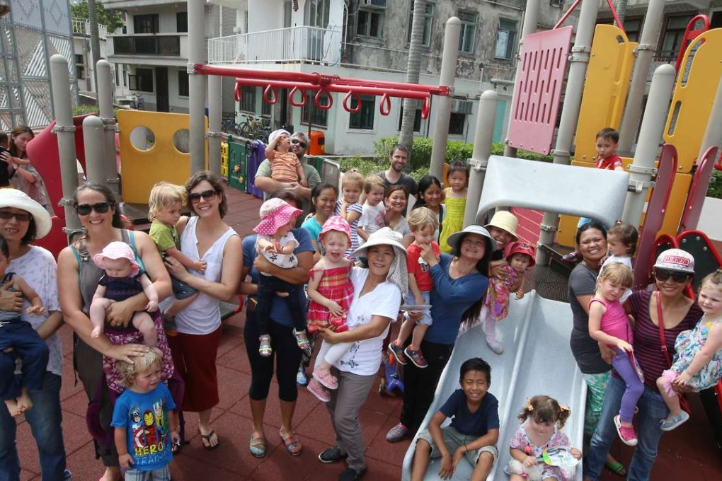 Lamma Island parents and their kids at Yung Shue Wan playground in Lamma Island. Photo: David Wong