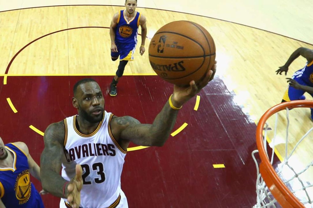Cleveland’s LeBron James shoots against Warriors’ Klay Thompson during game four of the NBA finals. Photo: AFP