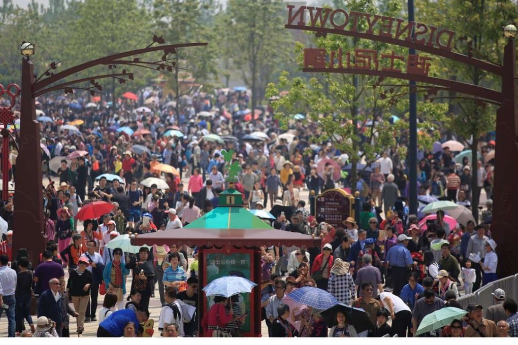 A crowd of people at Shanghai Disneyland on May 11, during trial operations. Photo: Reuters