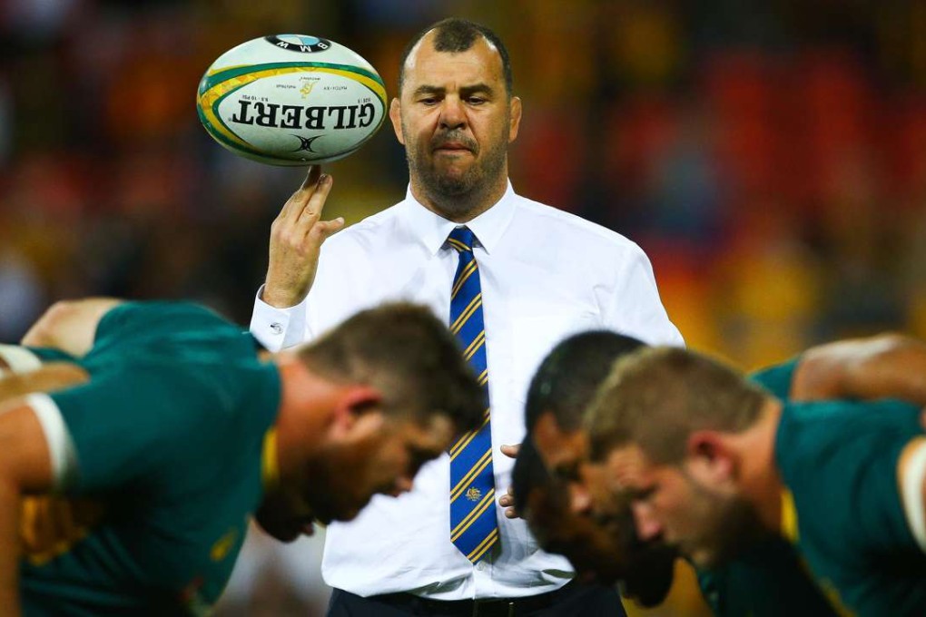 Australia coach Michael Cheika is hoping for a better effort from the front-rowers in the second test against England. Photos: AFP