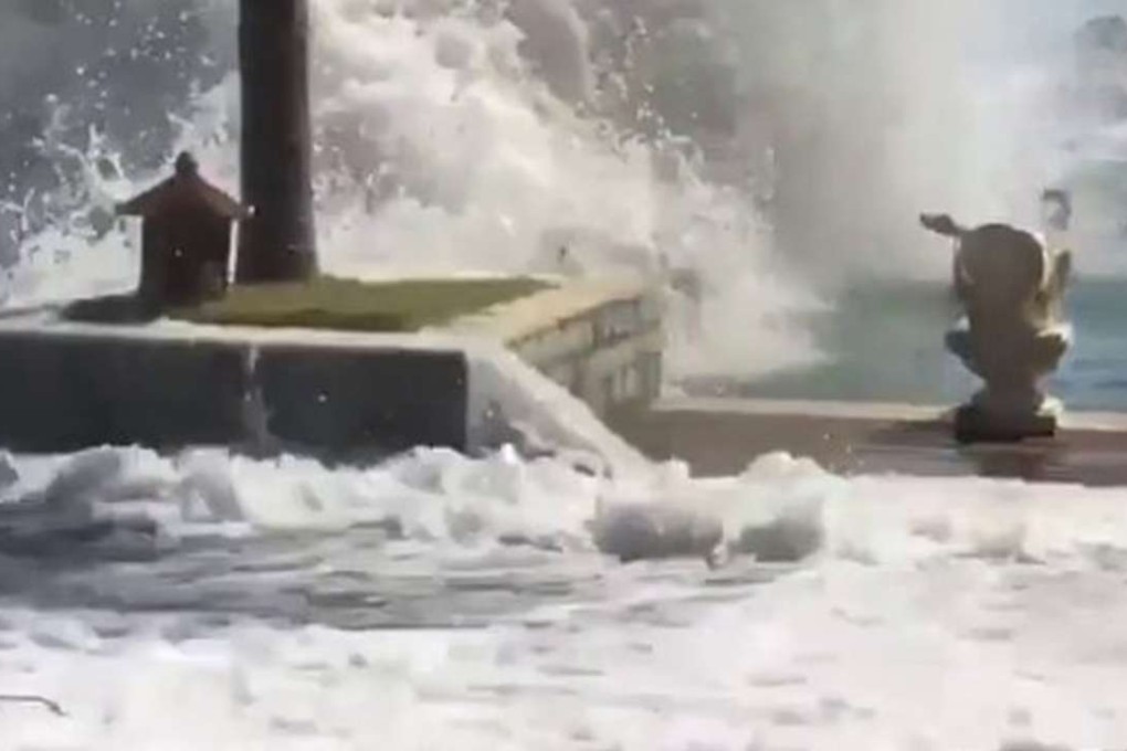 Strong waves crash onto the coast in Bali. Photo: Ben Marner/Instagram