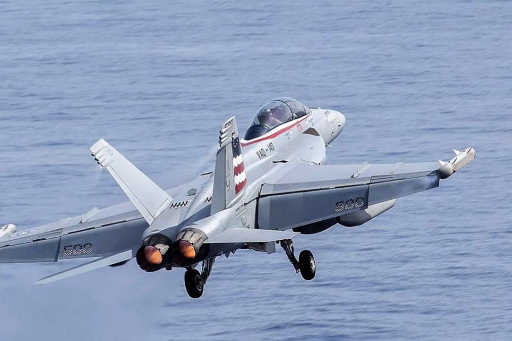 One of the EA-18G Growler airborne electronic attack planes, which arrived in the Philippines for a training mission in the disputed South China Sea. Photo: AFP