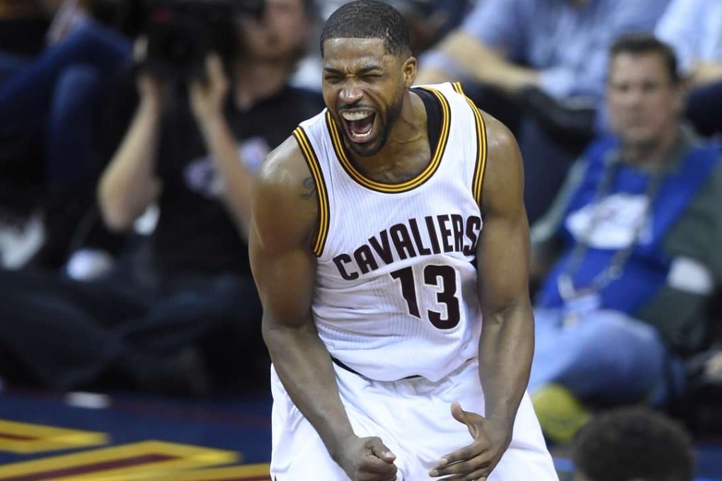 Cleveland Cavaliers center Tristan Thompson reacts after dunking the ball against the Golden State Warriors during the fourth quarter in game six of the NBA Finals at Quicken Loans Arena. Photo: USA TODAY Sports