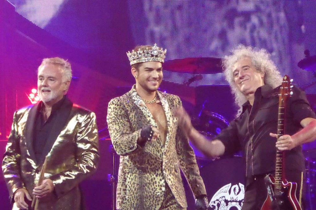 Roger Taylor, left, Adam Lambert and Brian May, who will be coming to Hong Kong in September.