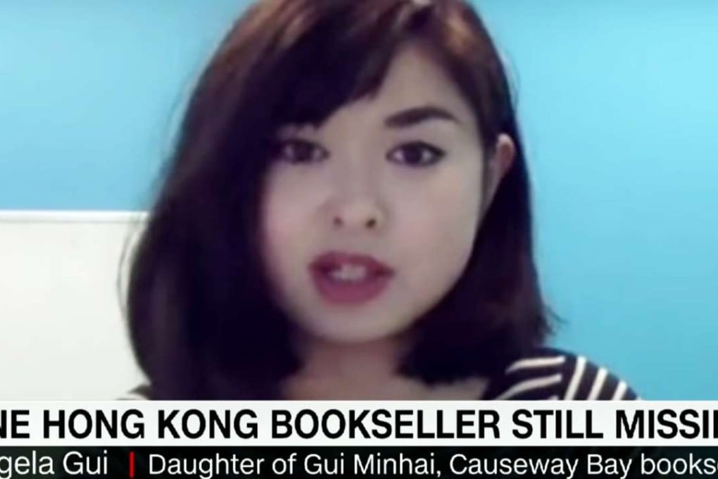 Angela Gui, daughter of missing Hong Kong bookseller Gui Minhai, during an interview with CNN. Image: SCMP Pictures
