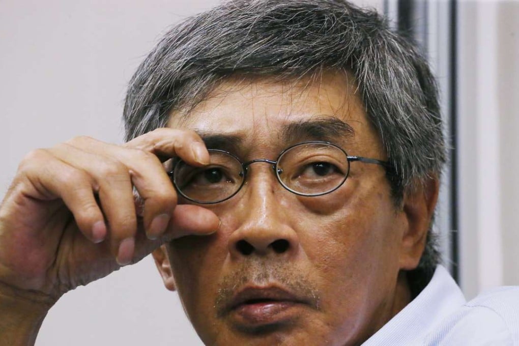 Causeway Bay Books bookseller Lam Wing-kee met with media at Legco Building in Tamar on Thursday. Photo: Felix Wong