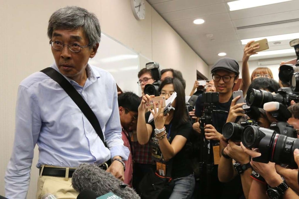 Lam Wing-kee, at the press conference on Tuesday at Legco, where he detailed his disappearance. Photo: Felix Wong