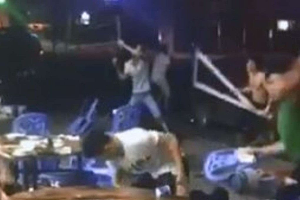 Men pictured fighting during the dispute. Photo: BJnews.com