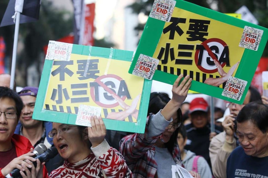 Citizens marched to Central Government Offices earlier this year to protest against the TSA tests. Photo: Sam Tsang