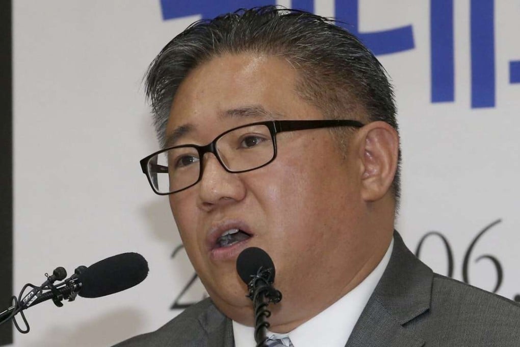Kenneth Bae, who spent about two years in a North Korean labour camp, speaks about his memoir Not Forgotten. Photo: EPA
