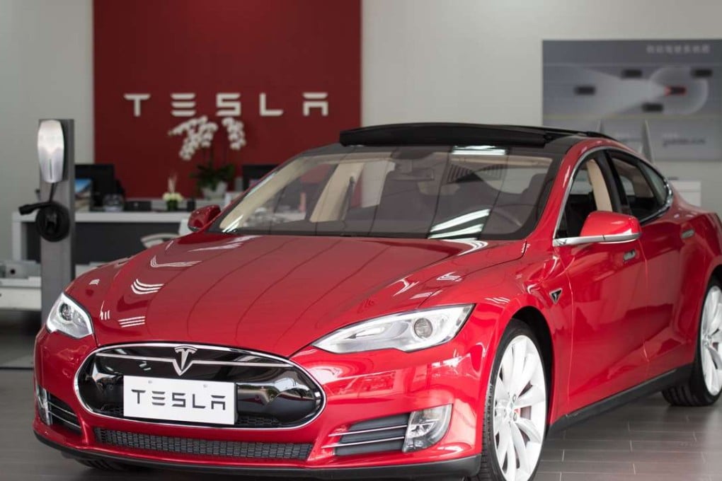 Tesla’s Model S car on display at a showroom in Shanghai. Photo: AFP