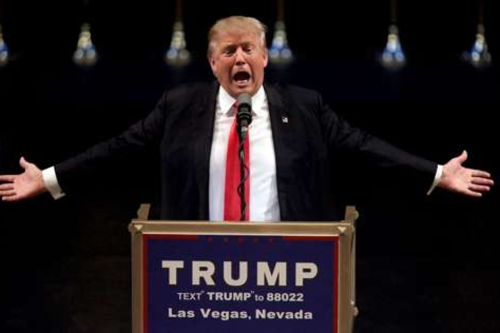 (FILES) This file photo taken on June 18, 2016 shows US Republican presidential candidate Donald Trump speaking during a rally at the Treasure Island Hotel in Las Vegas. A man has been charged for trying to grab a police officer's gun at a Donald Trump rally in Las Vegas so he could kill the presumptive Republican presidential nominee. According to a complaint filed in US District Court in Nevada, Michael Sandford tried to disarm the officer at the June 18 rally at the Mystere Theatre in the Treasure Island Casino before being overpowered. / AFP PHOTO / JOHN GURZINSKI