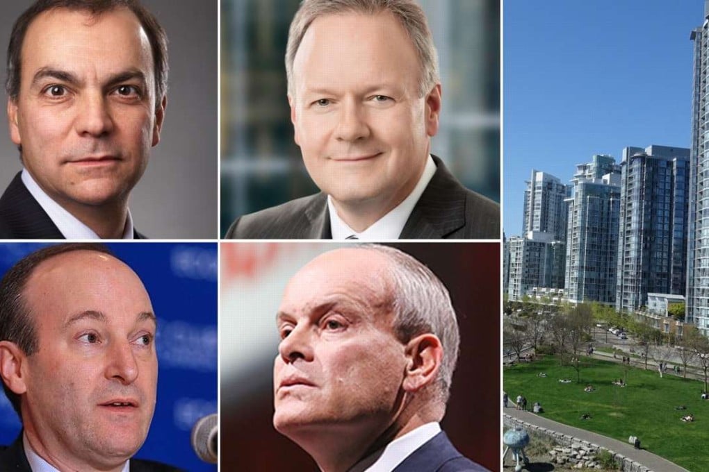 (Clockwise from top left) CIBC economist Benjamin Tal, Bank of Canada governor Stephen Poloz, Scotiabank CEO Brian Porter and BMO economist Douglas Porter have all been raising red flags over Vancouver's frothy real estate market. Photos: CIBC / BOC / Scotiabank / BMO / Ian Young