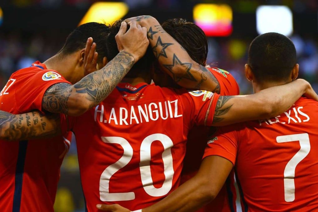 Chile midfielder Charles Aranguiz reacts after scoring against Colombia. Photo: USA TODAY Sports