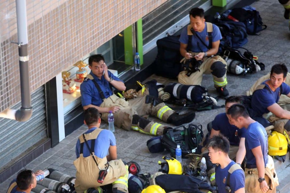 The fire department said the blaze on fourth floor had been contained, and half of the fire on the third floor had been put out. Photo: Edward Wong