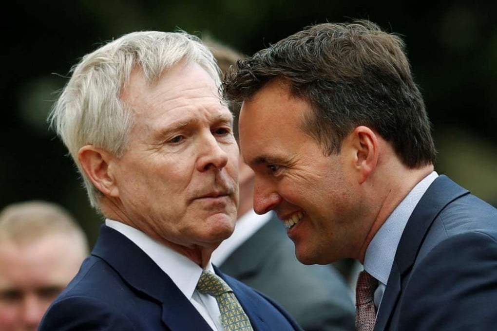 US Navy Secretary Ray Mabus (left) chats with Secretary of the Army Eric Fanning (right), the highest ranking gay member in the Department of Defence. Photo: Reuters