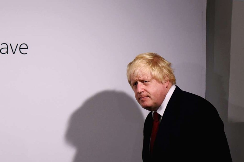 Boris Johnson holds a press conference at Brexit HQ. Photo: TNS