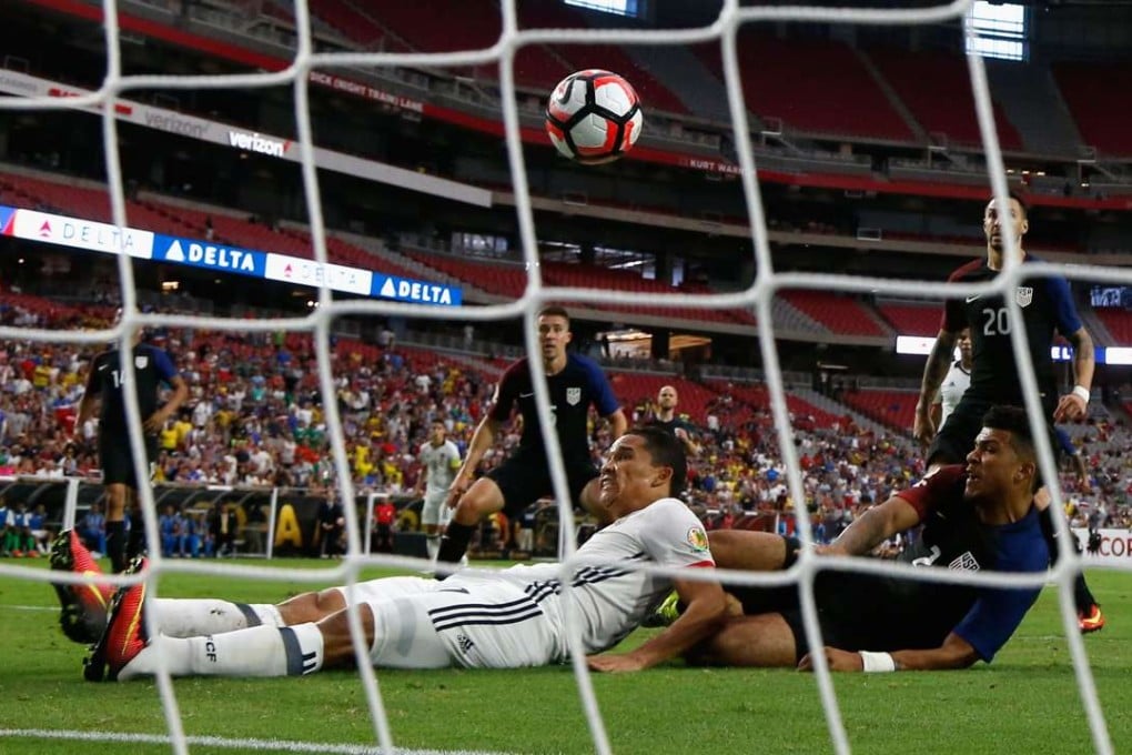 Carlos Bacca nets for Colombia as they scoop third place at the Copa America in Glendale, Arizona. Photo: AFP