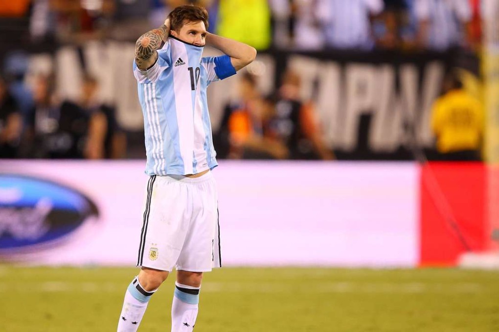 Argentina’s Lionel Messi missed a penalty in his team’s shoot-out defeat to Chile in the final of the Copa America. Photo: AFP