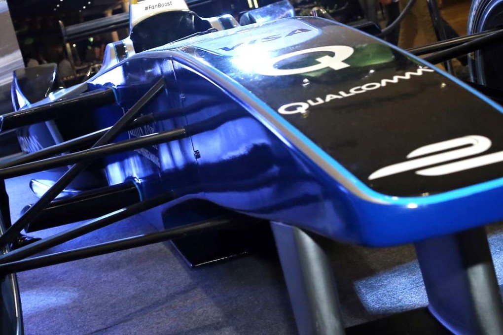 Alejandro Agag, chief executive of Formula E; and Gregory So Kam-leung, Secretary for Commerce and Economic Development; attend a press conference of HKT Hong Kong ePrix in Admiralty. Photos: SCMP Photos