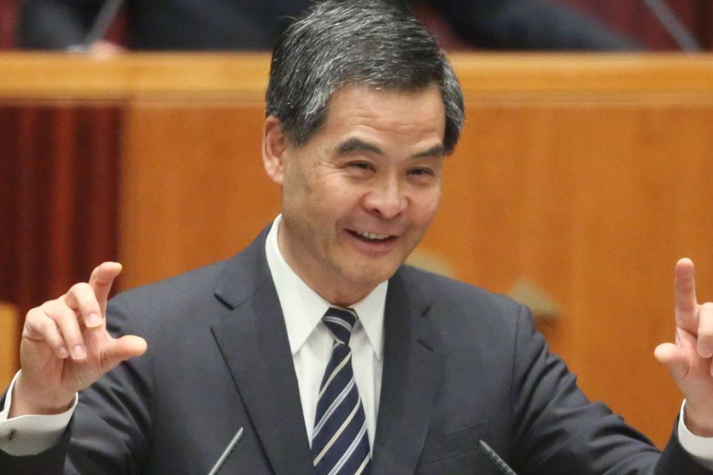 Chief Executive Leung Chun-ying in the Legislative Council chamber. Photo: Sam Tsang