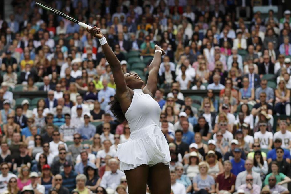 Serena Williams celebrates winning her match against Swiss qualifier Amra Sadikovic. Photo: Reuters