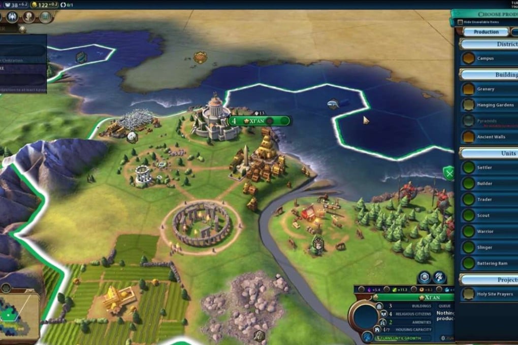 A screen grab of Civilization 6.