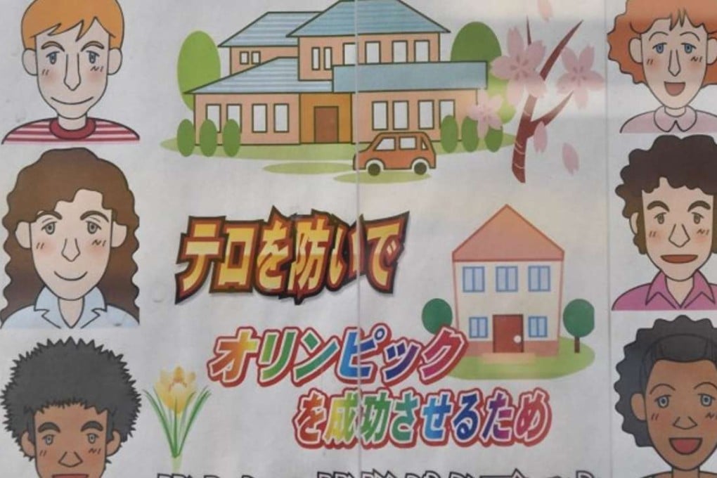 A police poster urges Japanese who rent properties through Airbnb to notify police to ‘avoid Olympic terrorism’. Photo: SCMP Picture