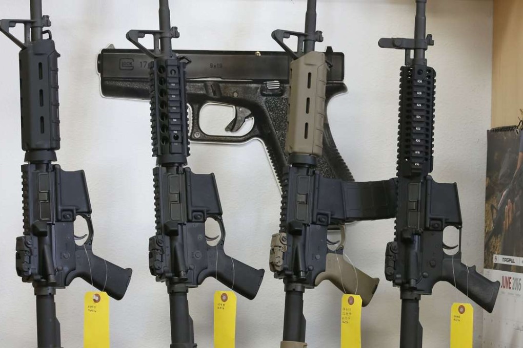 AR-15 semi-automatic rifles are on display for sale at Action Target in Springville, Utah. Photo: AFP